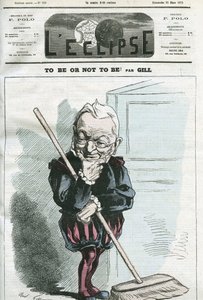 Att vara eller inte vara, tecknad av Adolphe Thiers (1797-1877), fransk statsman. Omslag i "" L