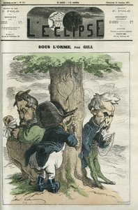 Under almen väntar Napoleon III, Emile Ollivier, dessa är huvudaktörerna i Sedans nederlag. Omslag i "" L