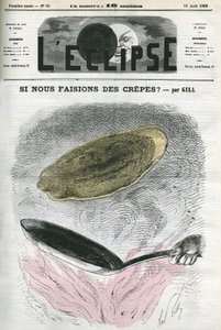 Varför gör vi inte crepes? , illustration av Gill som reaktion på censur. Omslag i "" L