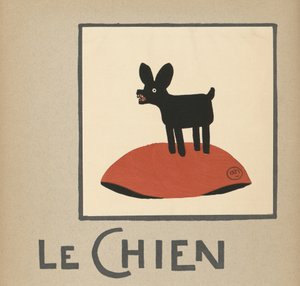 Le Chien" Barnillustration av en svart hund av Andre Helle
