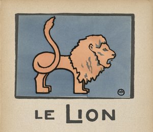 Le Lion" Barnillustration av ett lejon