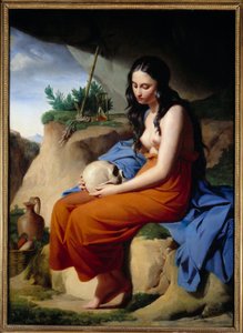 Madeleine. Heliga Maria Magdalena mediterar. Målning av Victor Orsel (1795-1850)