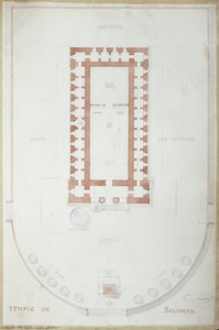 Plan över Salomos tempel i Jerusalem, mitten av 1800-talet (bläck och wc på papper) av Andre Lenoir
