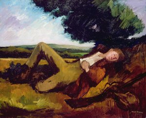 Jägarna vilar eller den sovande jägaren, 1929 av Andre Mare
