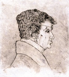 Andre Marie Ampere, självporträtt ca. 1805-1810 (ritning)