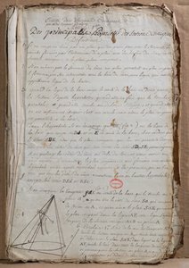 Ms 198 Page från Traite des Sections Coniques, 1788