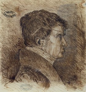 Självporträtt 1775-1836, tidigt 1800-tals penna och bläck på papper
