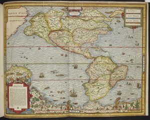 Karta över "Asien" (Amerika), La Cosmographie Universelle av André Thevet
