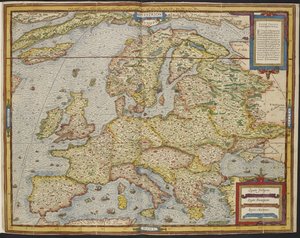 Karta över Europa, The Universal Cosmography of André Thevet av Andre Thevet
