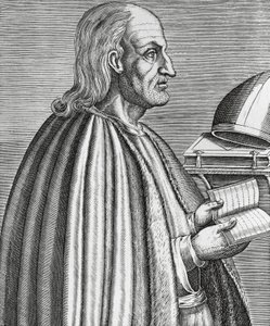 Porträtt av Anselm av Canterbury även känd som Anselm av Aosta (1033-1109), helgon, teolog och kyrkans doktor, ärkebiskop av Canterbury, gravyr från 1584 av Andre Thevet (1502-1590)