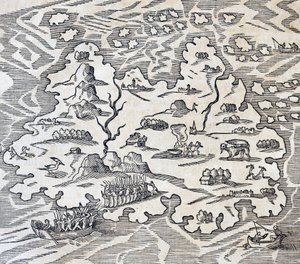 Trinity Island, gravyr från Universal Cosmology, av Andre Thevet (1504-1592), Paris av Andre Thevet