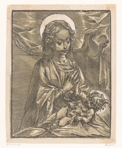 Maria avgudar Kristusbarnet av Andrea Andreani