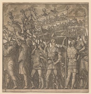 The Triumph of Julius Caesar: Soldiers Carrying the Pictures of War, 1593-99. av Andrea Andreani