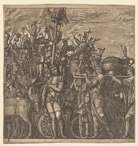 The Triumph of Julius Caesar: Soldiers Marching with Trophys of War, 1593-99. av Andrea Andreani