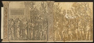 Julius Caesars triumf [nr 7 och 8 plus 2 kolumner], 1599. av Andrea Andreani