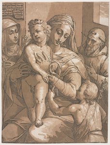 Jungfru och barn med St. John, St. Catherine of Siena och St. Francis, 1585.