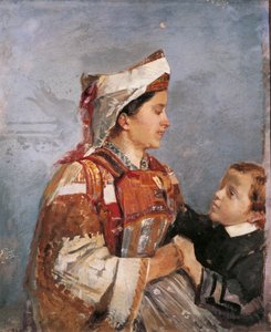 Hustru i albansk kostym, av Andrea Cefaly (1827-1907) av Andrea Cefaly
