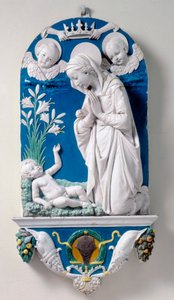 Madonna av liljorna, tillbedjan av barnet av Andrea Della Robbia