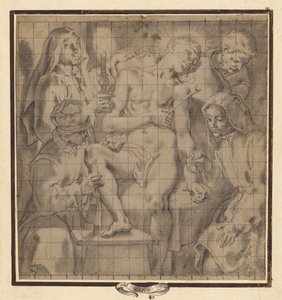 Figurer som tar hand om de sårade Sankt Sebastian av Andrea Lilio