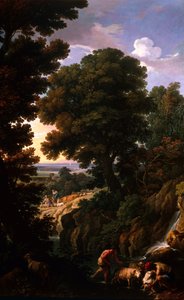 A Landscape with Shepherds, ca 1730 (olja på duk) av Andrea Locatelli