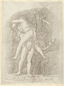 Hercules och Antaeus Den oövervinnelige guden Hercules (titel på objekt)