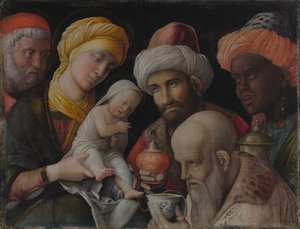 De heliga tre konungarnas tillbedjan av Andrea Mantegna