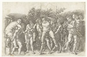 Bacchanal träffade Silenus av Andrea Mantegna