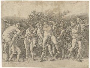 Bacchanal träffade Silenus av Andrea Mantegna