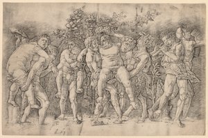 Bacchanal med Silenus av Andrea Mantegna