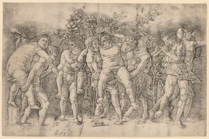 Bacchanal med Silenus. av Andrea Mantegna