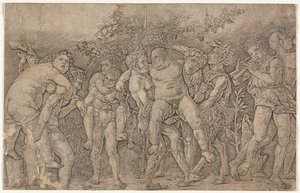Bacchanal med Silenus. av Andrea Mantegna