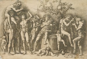 Bacchanal med ett vinkar, ca. 1470-90. av Andrea Mantegna