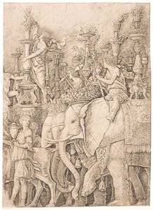 Elefanter som bär facklor av Andrea Mantegna