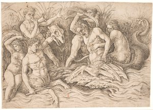 Battle of the Sea Gods, högra halvan av Andrea Mantegna