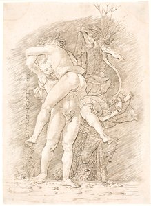 Hercules och Antaeus av Andrea Mantegna