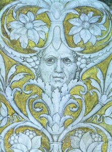 Självporträtt inkorporerat i den dekorativa frisen av Camera degli Sposi eller Camera Picta, 1465-74 freskdetalj av 78449 av Andrea Mantegna