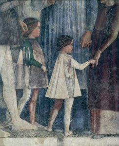Sigismund och Francesco II Gonzaga, detalj från Meeting Wall av Andrea Mantegna (1431-1606), fresk, San Giorgio Castle, Bröllopskammaren eller Camera Picta, Mantua av Andrea Mantegna