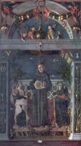 St Bernardino av Siena med änglar av Andrea Mantegna