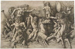 Slaget om havsgudarna, ca 1475 av Andrea Mantegna