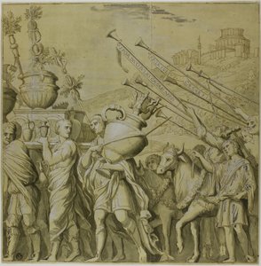 Triumfer av Julius Caesar: Canvas nr IV av Andrea Mantegna