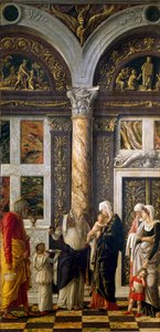 Uffizi polyptisk: "" omskärelse""" Höger del. Detrempe på trä av Andrea Mantegna (1431-1506) 1464-1470. Dämpa. 86x42,5 cm Florens, Galleria degli Uffizi (Kontor) av Andrea Mantegna