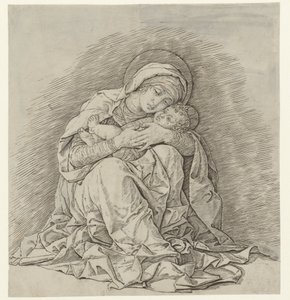 Sittande Mary med barn av Andrea Mantegna