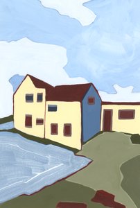 Hemsökta hus,2023 (akryl på papper)