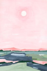 Strawberry sky, 2023 (akryl på papper)
