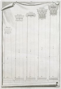Dekorativa detaljer från templet i Nimes, illustration från en faksimilkopia av "I Quattro Libri dell