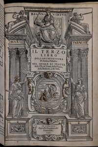 Sida av den tredje av de fyra volymerna om arkitektur av Andrea Palladio