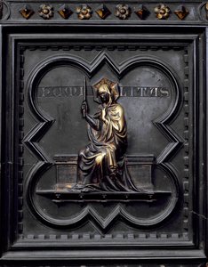 Ödmjukhet, panel D i södra dörrarna till dopkapellet i San Giovanni, 1336 (brons)