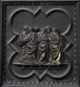 Transporten av Johannes Döparens kropp, nittonde panelen av South Doors of the Baptistery of San Giovanni, 1336 (brons)