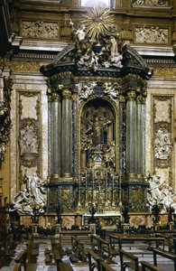 Staty av St. Ignatius av Loyola (altaret) i Jesu kyrka i Rom.