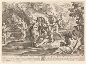 Merkurius ger Bacchus till nymferna i Nysa